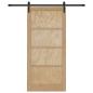 Preview: Schiebetür mit Zubehör-Set 93x202 cm Massivholz Kiefer, Innentür