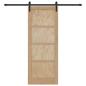 Preview: Schiebetür mit Beschläge-Set 78x202 cm Massivholz Kiefer, Innentür 'ORKDAL'78x202x4 cm Massivholz Kiefer