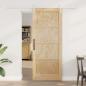 Preview: ARDEBO.de - Schiebetür mit Beschläge Set 83x202 cm Aus massivem Kiefernholz, Innentür 'ORKDAL'83x202x4 cm Aus massivem Kiefernholz