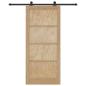 Preview: Schiebetür mit Zubehör 93x211 cm Solides Holz Kiefer, Innentür 'ORKDAL'93x211x4 cm Solides Holz Kiefer