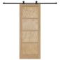 Preview: Schiebetür mit Hardware-Set 78x202 cm Massivholz Kiefer, Innentür 'ORKDAL'78x202x4 cm Massivholz Kiefer