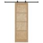 Preview: Schiebetür mit Hardware-Set 78x232 cm aus massivem Kiefernholz, Innentür 'ORKDAL'78x232x4 cm aus massivem Kiefernholz