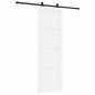 Preview: Schiebetür mit Beschlag-Set Weiß 78x232 cm Massivholz Kiefer, Innentür 'ORKDAL'Weiß 78x232x4 cm Massivholz Kiefer