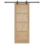 Preview: Schiebetür mit Hardware Set 78x211 cm Massivholz Kiefer, Innentür "ORKDAL" 78x211x4 cm Massivholz Kiefer