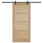 Preview: Schiebetür mit Beschlägen Set 93x202 cm Aus solidem Kiefernholz, Innentür