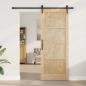 Preview: Schiebetür mit Hardware Set 83x211 cm aus massivem Kiefernholz, Innentür "ORKDAL" 83x211x4 cm aus massivem Kiefernholz