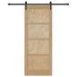 Preview: Schiebetür mit Hardware Set 83x211 cm aus massivem Kiefernholz, Innentür "ORKDAL" 83x211x4 cm aus massivem Kiefernholz