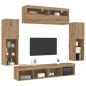 Preview: TV-Wandeinheiten mit LED-Lichtern 2 Stück Artisan Eiche 80x30x30 cm, TV-Wandeinheiten mit LED-Lichtern 2 Stück Artisan Eiche 60x30x40 cm