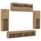 Preview: TV-Wandeinheiten mit LED-Lichtern 2 Stück Artisan Eiche 80x30x30 cm, TV-Wandeinheiten mit LED-Lichtern 2 Stück Artisan Eiche 60x30x40 cm