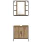 Preview: Badezimmer Schrank Eiche 33x33x185.5 cm Holzwerkstoff