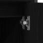 Preview: Waschbecken Schrank schwarze Eiche 60x30x60 cm Holzwerkstoff, Badezimmer Schrank schwarze Eiche 33x33x185,5 cm Holzwerkstoff