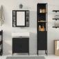 Preview: Waschbecken Schrank schwarze Eiche 60x30x60 cm Holzwerkstoff, Badezimmer Schrank schwarze Eiche 33x33x185,5 cm Holzwerkstoff