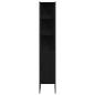 Preview: Waschbecken Schrank schwarze Eiche 60x30x60 cm Holzwerkstoff, Badezimmer Schrank schwarze Eiche 33x33x185,5 cm Holzwerkstoff