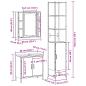 Preview: Waschbecken Schrank schwarze Eiche 60x30x60 cm Holzwerkstoff, Badezimmer Schrank schwarze Eiche 33x33x185,5 cm Holzwerkstoff