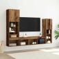 Preview: ARDEBO.de - TV-Schrank mit LED-Lichtern Alte Holz 40,5x30x102 cm, TV-Wandschränke mit LED-Lichtern 2 Stk Alte Holz 80x30x30 cm