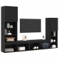 Preview: LED TV Schrank Schwarz Eiche 30.5x30x102 cm Technikholz, TV Schrank mit LED-Lichtern Schwarz Eiche 40.5x30x102 cm, TV Wandschränke mit LED-Lichtern 2 Stück Schwarz Eiche 80x30x30 cm