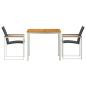 Preview: Garten Essgruppe 3 pcs Massives Akazienholz und Edelstahl