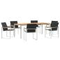 Preview: 7-teiliges Garten Esszimmer Set aus massivem Akazienholz, Outdoor Esstisch 200x90x74.5 cm aus massivem Akazienholz