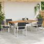 Preview: 7-teiliges Garten Esszimmer Set aus massivem Akazienholz, Outdoor Esstisch 200x90x74.5 cm aus massivem Akazienholz