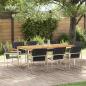 Preview: 9-teilige Garten Essgruppe aus massivem Akazienholz, Outdoor Esstisch 200x90x74.5 cm aus massivem Akazienholz