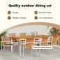 Preview: 9-teiliges Garten Esszimmer Set aus massivem Teakholz, Außenspeisetisch 200x90x74,5 cm aus massivem Teakholz
