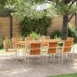 Preview: 9-teiliges Garten Esszimmer Set aus massivem Teakholz, Außenspeisetisch 200x90x74,5 cm aus massivem Teakholz