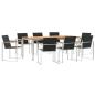 Preview: 7-teilige Garten Essgruppe Massivholz Teak, Gartentisch 200x90x74,5 cm Massivholz Teak