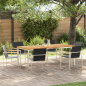 Preview: 7-teilige Garten Essgruppe Massivholz Teak, Gartentisch 200x90x74,5 cm Massivholz Teak
