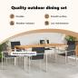 Preview: 7-teilige Garten Essgruppe Massivholz Teak, Gartentisch 200x90x74,5 cm Massivholz Teak
