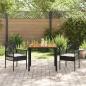 Preview: Essplatz Set mit 3 Teilen Schwarz Holz Langlebig Patio-Möbel