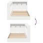 Preview: Bücherregal Bett Weiß 90x200 cm aus stranggepresstem Holz