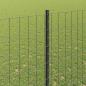 Preview: Euro Zaun mit 10 U-Pfosten Grau 1,6x10 m Stahl