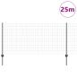 Preview: Euro Zaun mit 22 U-Pfosten Grau 1x25 m Stahl