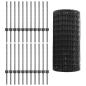 Preview: Eurozaun mit 22 U-Pfosten Grau 0,6x50 m Stahl
