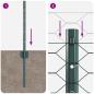 Preview: Zaunpfosten 5 Stück U-Kanal Grün 80 cm Stahl, Sechseckzaun Grün 0,8x10 m Stahl