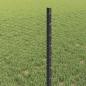 Preview: Zaunpfosten 11 Stk U-Kanal Grau 60 cm Stahl, Sechseckzaun Grau 0.6x100 m Stahl
