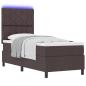 Preview: Boxspringbett mit Matratze & LED Dunkelbraun 80x200 cm Stoff