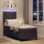 Preview: Boxspringbett mit Matratze & LED Dunkelbraun 80x200 cm Stoff