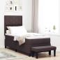 Preview: ARDEBO.de - Boxspringbett mit Matratze & Bank Dunkelbraun 80x200 cm Stoff