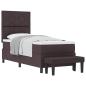 Preview: Boxspringbett mit Matratze & Bank Dunkelbraun 80x200 cm Stoff