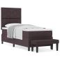 Preview: Boxspringbett mit Matratze & Bank Dunkelbraun 80x200 cm Stoff