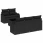 Preview: 6-teiliges Gartensofa-Set mit Kissen Schwarz Poly Rattan, 2-Sitzer Gartensofa mit Kissen Schwarz Poly Rattan