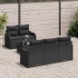 Preview: 6-teiliges Gartensofa-Set mit Kissen Schwarz Poly Rattan, 2-Sitzer Gartensofa mit Kissen Schwarz Poly Rattan