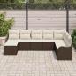 Preview: 8-teiliges Garten Sofa Set mit Kissen Braun Poly Rattan, 2-Sitzer Garten Sofa mit Kissen Braun Poly Rattan