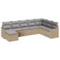 Preview: 8-teiliges Garten Sofa Set mit Kissen Beige Poly Rattan, 2-Sitzer Garten Sofa mit Kissen Beige Poly Rattan