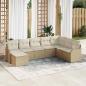Preview: ARDEBO.de - 8-teiliges Garten-Sofa-Set mit Kissen in Beige, Poly Rattan, 2-Sitzer Garten-Sofa mit Kissen in Beige, Poly Rattan