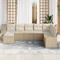 Preview: 8-teiliges Garten-Sofa-Set mit Kissen in Beige, Poly Rattan, 2-Sitzer Garten-Sofa mit Kissen in Beige, Poly Rattan