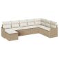 Preview: 8-teiliges Garten-Sofa-Set mit Kissen in Beige, Poly Rattan, 2-Sitzer Garten-Sofa mit Kissen in Beige, Poly Rattan