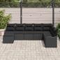 Preview: 8-teiliges Garten Sofa Set mit Kissen Schwarz Poly Rattan, 2-Sitzer Garten Sofa mit Kissen Schwarz Poly Rattan
