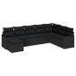 Preview: 8-teiliges Garten Sofa Set mit Kissen Schwarz Poly Rattan, 2-Sitzer Garten Sofa mit Kissen Schwarz Poly Rattan